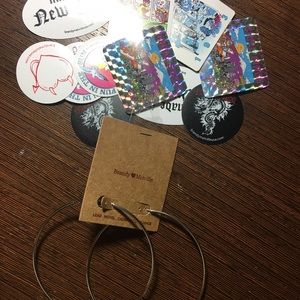 Brandy earrings and stickers